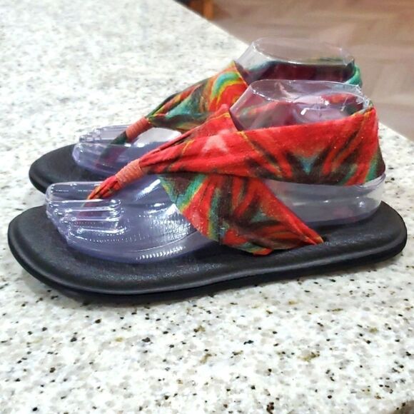 Sanuk Yoga Sling Sandals Multicolor Tie Dye Womens 7 - Picture 3 of 7